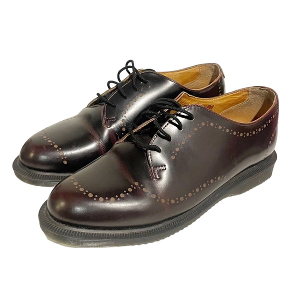 MARTENS WOMEN'S CHARLOTTE ARCADIA ETCHED BROGUES CHERRY RED